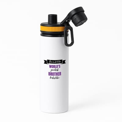 Hacebo® - Greatest brother looks like waterfles met draaidop oranje - Broer - beste broer - verjaardagscadeau - verjaardag - cadeau voor broer - cadeau - kado - geschenk - gift - broer artikelen - water fles - 850ML