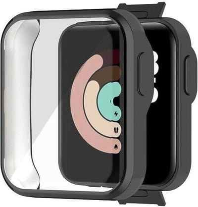 Strap-it TPU case - zwart bescherm hoesje geschikt voor Xiaomi Mi Watch Lite - zwarte beschermhoes voor Mi Watch Lite