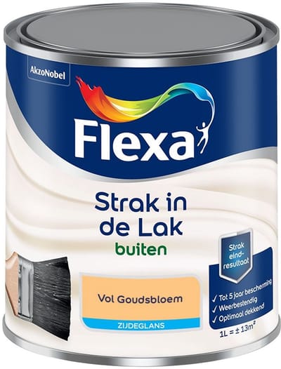 Flexa - Strak In De Lak Buitenlak Zijdeglans - Vol Goudsbloem - Mengverf - 1 L