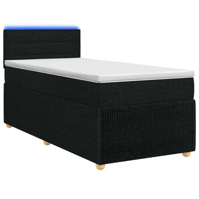 vidaXL - Boxspringbed - met - matras - met - hoofdeinde - Zwart - 100 - x - 200 - cm - Stof