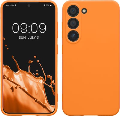 kwmobile telefoonhoesje geschikt voor Samsung Galaxy S23 - Hoesje voor smartphone - Precisie camera uitsnede - In fruitig oranje