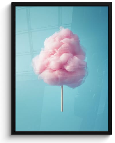 Poster in lijst - Fotolijst 50x70 cm - Posters - Suikerspin - Zoet - Snoep - Posterlijst zwart - Decoratie - Wanddecoratie woonkamer - Muurdecoratie slaapkamer