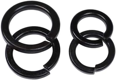 Set van 100 Zwarte Veerplaten - M3/M4/M5/M6/M8/M10 Gegalvaniseerde Ringen voor Bevestiging en Ondersteuning