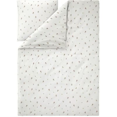 LIVARNO Mousseline dekbedovertrek 140 x 200 cm (Bloemen/wit)