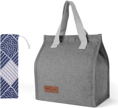 Draagbare geïsoleerde lunchtas voor mannen en vrouwen, thermisch, lekvrij, ideaal voor werk, school en reizen - Grijs