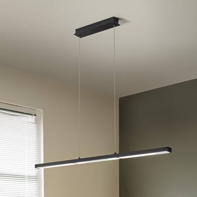 Fabas Luce Ling LED hanglamp, zwart, uplight en downlight, dimbaar