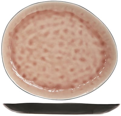 Cosy & Trendy Dinerborden Laguna Old Rose - 4 Stuks - 27 x 23 cm - Aardewerk Reactive Glaze Vaatwasser En Magnetronbestendig