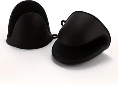 Ovenhandschoenen - Siliconen Ovenwanten - Hittebestendig - BBQ - Barbecue Handschoenen - Zwart - 2 Stuks