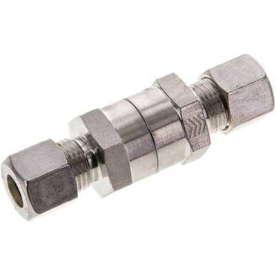 10L (M16x1.5) RVS Terugslagklep Knelfitting 1-250 bar ISO 8434-1