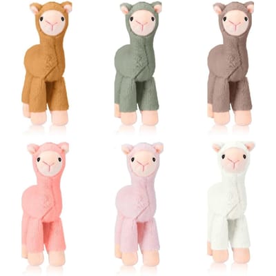 6-24 stuks Mini Pluche Knuffeldieren 20cm Schattig Klein Lama Pluche Speelgoed Adoptie Feestartikelen Babyborrel Verjaardagscadeau gray