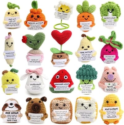 Gehaakte Emotionele Steun Dieren - Pluche Figuren - Positiviteit Verspreiden - Handgehaakt Uniek - 4.5 cm - Multicolor
