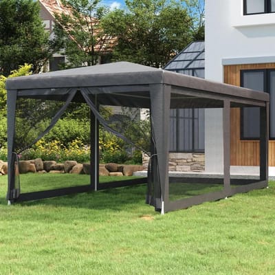 Partytent - Feesttent Paviljoen - Feestelijke Bijeenkomsten - Inclusief 6 Zijwanden - 3 x 6 Meter - Antraciet