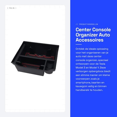 Dailygoods- Armsteun Organizer - Verborgen Opbergdoos - Geschikt voor Tesla Model 3/Y - Hoogwaardig ABS Plastic - Zwart - Ruimtebesparend ontwerp