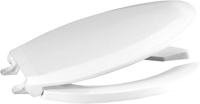 Toiletbril - Langwerpige bril - Badkamer Vernieuwen - Zelfvoorzienend scharnier - 47 cm - Wit