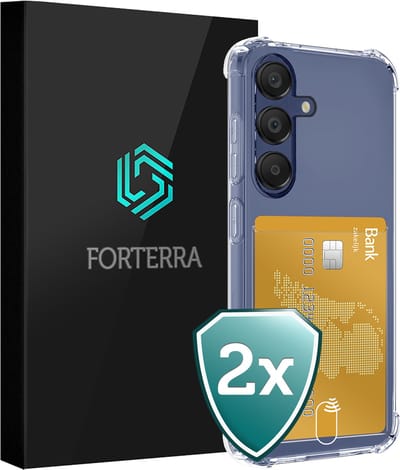 Hoesje 2 Stuks - Geschikt voor Samsung Galaxy A16 - Met Pashouder en Kaarthouder - Telefoon Hoes Shockproof - Back Cover - Siliconen Case - Shock Proof - Pasjes Houder - Transparant