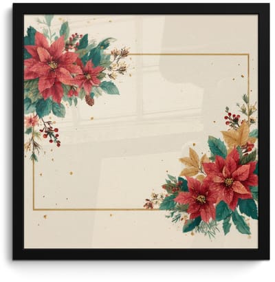 Poster in lijst - Fotolijst 40x40 cm - Posters - Kerst - Pointia - Omlijsting - Kleurrijk - Posterlijst zwart - Decoratie - Wanddecoratie woonkamer - Muurdecoratie slaapkamer - Kerstversiering - Kerstdecoratie voor binnen - Kerstmis
