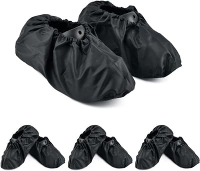 Famanu – Schoenovertrekken herbruikbaar, 4 paar, waterdicht, wasbaar, antislip, bescherming voor schoenen tijdens reizen, modder en regen