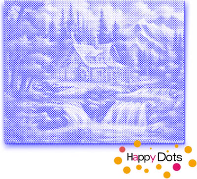 HappyDots DOT Painting Beekje 40x50cm - Stippelschilderij Blauw