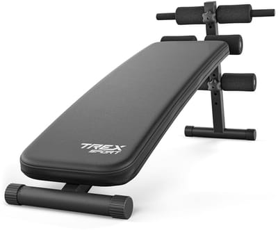 Trex Sport TX-050B – Fitnessbank – Buikspieren Bank – Trainingsbank – Compact & Inklapbaar – Thuisgym – Stevig Stalen Frame – Max. 110 kg