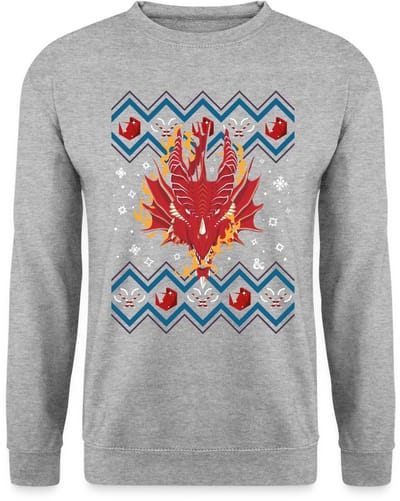 Dungeon & Dragons DND Drakenkop Ugly Christmas Sweater Heren