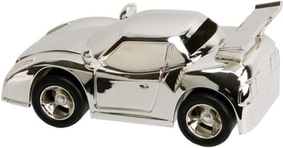 Verzilverde Sportwagen Spaarpot - Spaarpot Auto - Geld Besparen - Gedetailleerd Ontwerp - 12 cm breed - Zilver