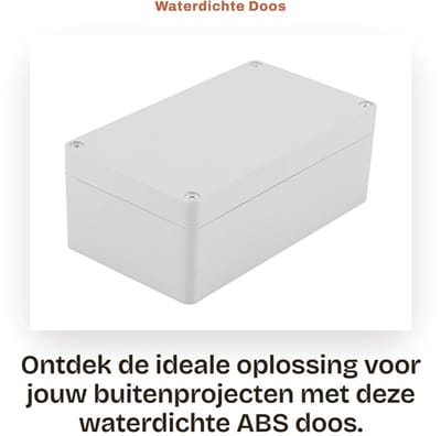 Dailygoods - Waterdichte Doos - Buitenbehuizing - IP65 Bescherming - 200x120x75mm - Schokbestendig - Corrosiebestendig - Voor Elektronische Toepassingen