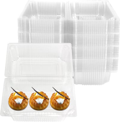 60 Stuks Individuele Cake Dozen van 18.5 cm, Transparante Plastic Verpakking voor Taart, Cupcakes en Desserts