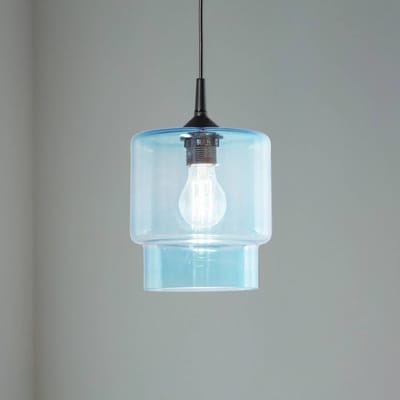 Argon Glazen hanglamp Nesto, marineblauw, Ø 18 cm, E27
