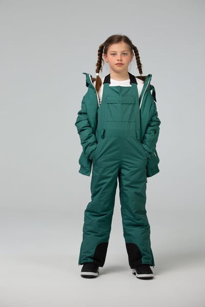 Ducksday Skibroek Kinderen – Waterdicht – Warm & Ademend – Unisex Wintersportbroek met Bretellen – Donkergroen – Maat 92/98