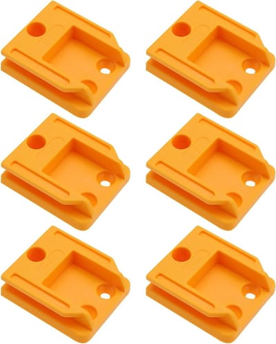 6PCS Wandbevestiging voor Gereedschap met Drie Gaten - Plastic Opslag voor Draadloze Boormachines en Handgereedschap (Geel)