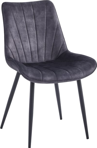 Colenis® - Lesedi Eetkamerstoel - Set Van 2 - Antraciet - Adoré Velvet - Industrieel