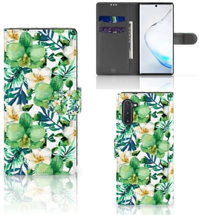 Samsung Galaxy Note 10 Hoesje Orchidee Groen