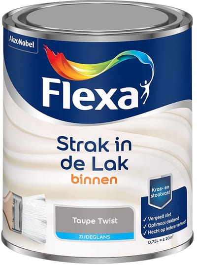 Flexa - Strak In De Lak Binnenlak Zijdeglans - Taupe Twist - Mengverf - 750 Ml