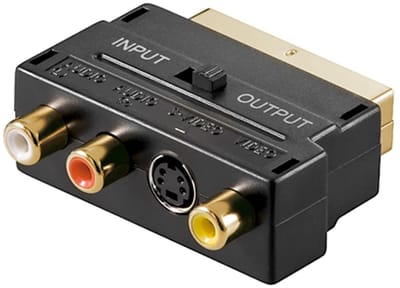 Pro SCART to composite audio/video and S-Video adapter IN/OUT