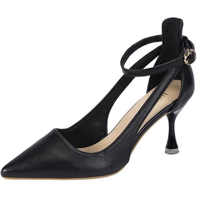 Modepumps voor Dames Kantoor Schoenen Puntige Neus Dames Sandalen 7 .5cm Dunne Hak Effen Vrouw Feestschoenen Vrouwelijk Werk Hoge Hakken 37 zwart