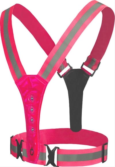 Hardloopverlichting - Reflectie voor hardlopen - Reflectievest - Roze - Veiligheidsvest - 2 stuks - Hardloop Accessoires - LED Hardloopvest - Rood licht - CHPN