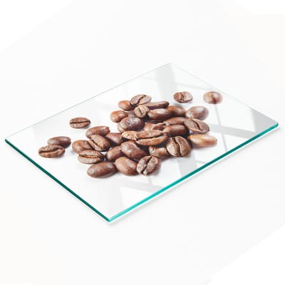 Decoratieve serveerplank van glas met koffiebonenmotief, 80x52 cm