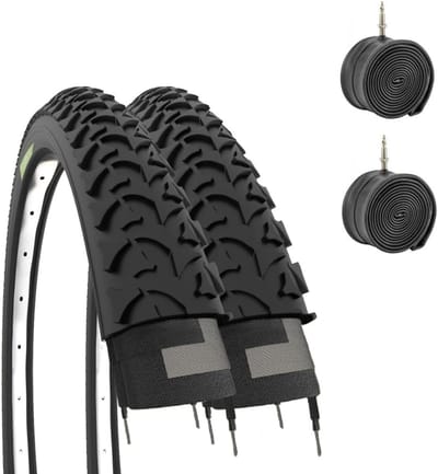 2x Mountainbike Banden Zwart 26 Inch Inclusief Binnenbanden MTB 26x1.95