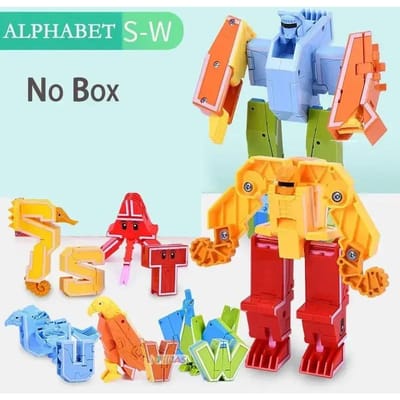26 Lettres A-Z Alphabet Animal Dinosaure Guerrier Déformation Figurines d'Action Transformation Robot Jouets Pour Enfants Cadeau Brinquedos