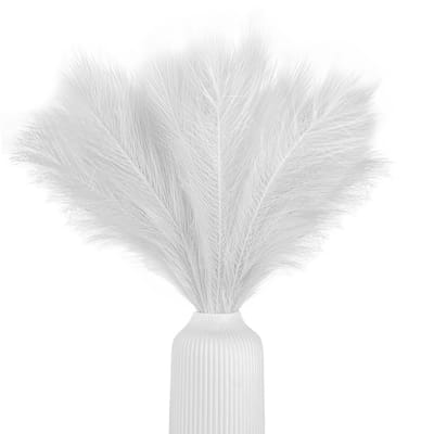 Dailygoods- Kunstpampasgras GROOT en PLUIZIG - 5 Stelen - 55 cm Lengte - Kunstmatig - Droogbloemen - Boho-decoratie - Decoratiegras
