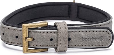 Beeztees Balacron Ax Halsband Hond - Kunstleer - Grijs - 31-39 cm x 20 mm
