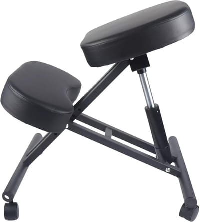 Ergonomische Kniekruk - Zitkruk Correctie - Houding Verbeteren - Luchtgeveerde Hoogte - 70x46x60cm - Zwart