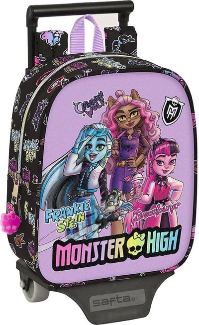 Schoolrugzak met Wielen Monster High Creep Zwart 22 x 27 x 10 cm