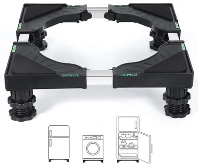 Verstelbare Mini Koelkaststandaard - Multifunctionele Basis voor Wasmachine en Droger (Zwart)