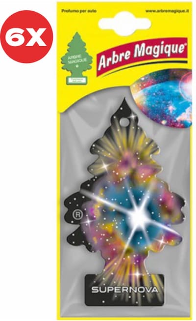 6 stuks Bergamot en Appel Arbre Magique Geurboom luchtverfrisser voor in de auto Supernova – Car Parfum – Geurboompje – Geurbooster – Wonderboom – Geurverfrisser – Nieuwe Auto – Autogeur – Autoparfum – Geurblad
