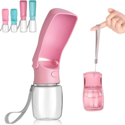 Ulisem - Opvouwbare Honden Drinkbeker – Draagbare Lekvrije Dog Water Cup – 350ml BPA Vrij – Voor Wandelen, Reizen & Outdoor Gebruik - pink