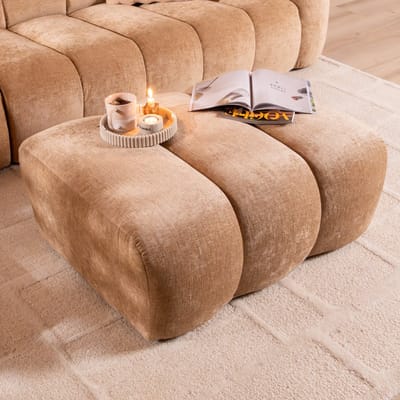 Bronx71® Hocker Luca chenille peach