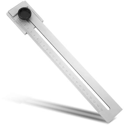 Premium Houten Houtbewerkingsliniaal, 0-250mm Carbon Staal Markeerliniaal, Precisie Markeer Tool met Verstelbare Knop voor Nauwkeurige Metingen en Houtbewerking