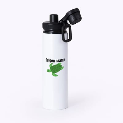 Hacebo® - schildpad met eigen naam waterfles met draaidop zwart - Schildpad - schildpad liefhebbers - iemand die houdt van schildpadden - verjaardag - cadeau - kado - geschenk - water fles - 850ML