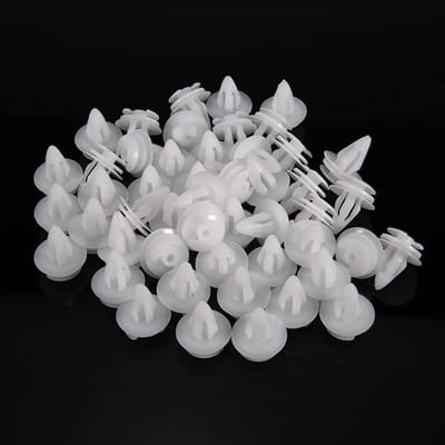 Kunststof Klinknagels - Bevestigingsclips - Auto Interieur - 50 Stuks Set - 14mm Kop - Wit